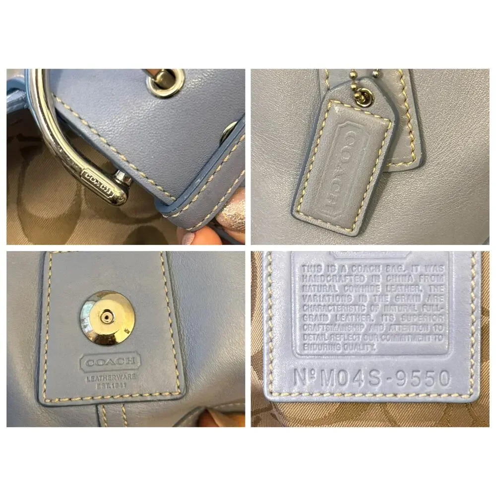 EUC Vintage Coach 9550 Soho Flap Satchel Handbag Light Blue